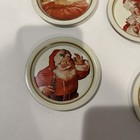 Coca-cola 1993 Santa Coaster Set Vintage Aluminum And Cardstock Sets  