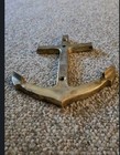 Vtg Solid Brass Nautical Ship Anchor Wall Plaque Decor Coastal Boat Mount 1970s