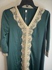 Embroidery Abayas Women Muslim Moroccan Floral Maxi Kaftan Dress Small