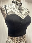 Guess Womens Small Black Bustier Crop Top Sweetheart Neck Adjustable Straps