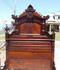 Walnut Victorian 2 Piece Bedroom Set   Bed And Dresser Urn Finials