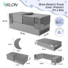 5pcs Kids Modular Couch Sofa Fold Out Couch Play Set Foam Play Couch Grey