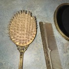 Vintage Mirror Brush And Comb Vanity Set Gold Plated