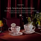 The Aevelia Handcrafted Vintage Glass Coffee Cup   Saucer Set 12 Oz Frosted