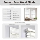 Dez Furnishings Cordless 2  Faux Wood Blind 64  W X 72  H Smooth White