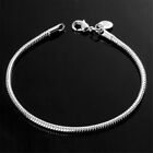 925 Silver Bracelet 3mm Snake Chain Men Women Fashion Jewelry Gift Us