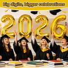 40 Inch Gold Foil Number Balloons For New Year Eve Festival Party Supplies Gradu