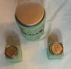 Vintage Jadeite Green Glass Sugar Dispenser Salt   Pepper Shaker Set