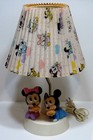 Disney Nursery Lamp Nightlight Baby Mickey   Minnie Mouse Vtg 1984 Pleated Shade