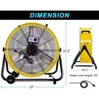 24 In  Drum Fan Yellow  8100 Cfm  360   Tilt  High Velocity Air Circulation