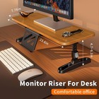 Wooden Monitor Stand Riser For Desk adjustable Height Monitor Shelf Riser Wit   