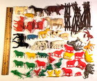 Vtg Mix Lot Farm Animals Processed Plastic Timmee Britains Marx Horse Pig Rubber