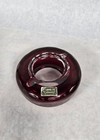 Vintage Egermann Bohemian Ashtray  Ruby Crystal Cut To Clear Glass Tobacco Nice 