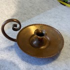 2 Solid Copper Chamberstick Candle Holders With Finger Ring Vintage Decor  629