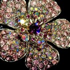      Elegant Crystal Hair Barrette Vintage Floral Statement Clip