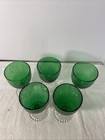 5 Anchor Hocking Forest Green Bubble-burple-boopie Base Water wine Goblets