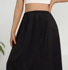 New Gorgeous Feminine Black Silky Polyester Lace Hem Long Half Slip Plus Sz 2xl