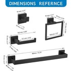 Matte Black 5 Pieces Bathroom Hardware Accessories Set Bath Towel Racks Bar Set