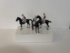 Vintage Cast Metal Racehorse Jockey Figures Lot 3 Made Usa Toy Racing Horses