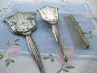 Vintage Matson Vanity Gold Floral Brush And Mirror Set With Comb