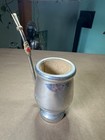 Vintage Silver Metal Yerba Mate Cup With Built In Bombilla