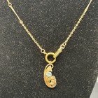 Vintage 12k Gf Pocket Watch Chain Fob Necklace  Dog Clip  Blue Aquamarine Glass