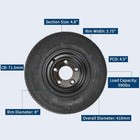 2-pack Trailer Tire On Rim 4 80-8 480-8 4 80x8 Trailer Tires 5 Lug 4 5 In Pcd 8