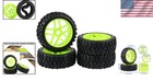 Customizable 4pcs 1 8 Rc Tire Set - Green Off-road Wheel Rims With Foam Inserts