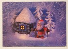 1988 Soviet Santa Claus Snowy Woodland Holiday Scene Vtg Postcard Original