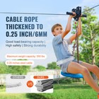 80 Ft Zip Line Kit For Kid Adult Trolley Slackers Zipline Up To 330 Lb