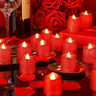 72 Pcs Wedding Glitter Flameless Votive Candles Battery Operated Fake Led Tea Li