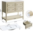 36  Bathroom Vanity With Ceramic Sink  Farmhouse Bathroom Sink Cabinet With