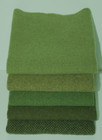 Hand Dyed Rug Hooking Wool Mill-dyed    green With Envy-iii   5-pc  Collection 