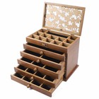 6 Layers Large Vintage Wooden Jewelry Box Necklace Organizer Storage Gift Box