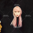 1 6 Pink Hair Cute Beauty Girl Head Sculpt Carved Model For 12  Female Figure