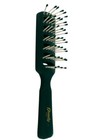 Vintage Goody Usa Travel Small Compact Vented Hair Brush Green 6  Tall Plastic