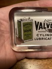 Vintage Antique Valvoline Cylinder And Lubricating Oils Glass Paperweight
