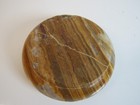 Vintage Handcarved Onyx Marble Ashtray Mcm Natural Stone Polished Natural Cracks