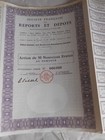 Vintage Share Certificate Stocks Actions Bonds Societe Francaise Reports Depots