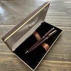 Vintage Centennial Pen And Pencil Set In Case Burgundy   Gold Tone Works Papers