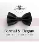 Biagio 100  Silk Bowtie Solid Black Color Mens Bow Tie For Tuxedo Or Suit