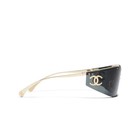 Chanel A71787 Coco Beach Shield Sunglasses Women Gray Lens Cc Logo Shades