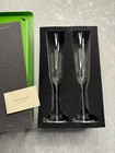Kate Spade Ny Lenox Take The Cake Toasting Flute Pair 6oz Silver Plate   New