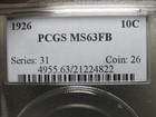 1926 Mercury Dime Silver ---- Ms-63 Fb Pcgs Graded Coin ----  188c