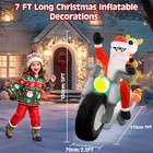 7ft Long Christmas Inflatable Outdoor Decorations Santa Claus Riding Motorcyc   