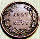 1863 Patriotic Civil War Token - United We Stand   Army   Navy - Lot 224