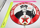 Texaco Flat 12  Vintage Genuine Porcelain Sign Pump Plate Gas Station Oil