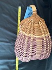 Vintage Hand Woven   Hand Signed Wicker Butt Buttocks Basket With Original Tag