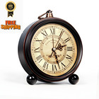 Timess Vintage Analog Alarm Clock  4 3  Silent Non-ticking Small  Brown 