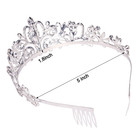 Silver Crystal Tiara Crown Headband Princess Elegant Crown With Combs For Women